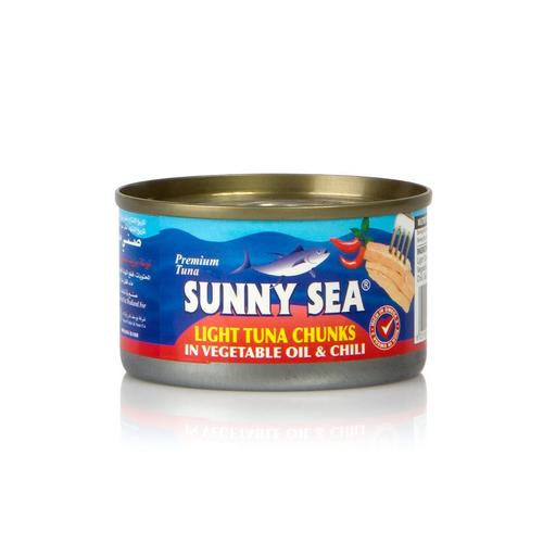 صني سي تونة قطع بالزيت النباتي والفلفل الحار 95 جم
