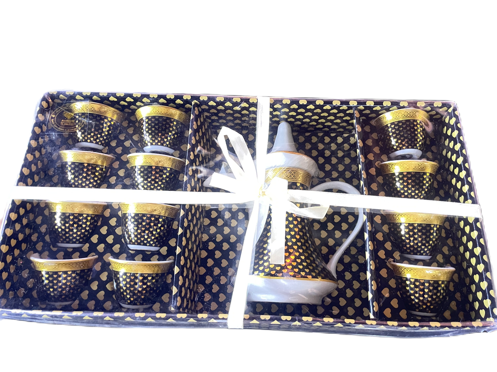 A 44504 الصافي طقم فناجين سادة 12 قطعة + ابريق