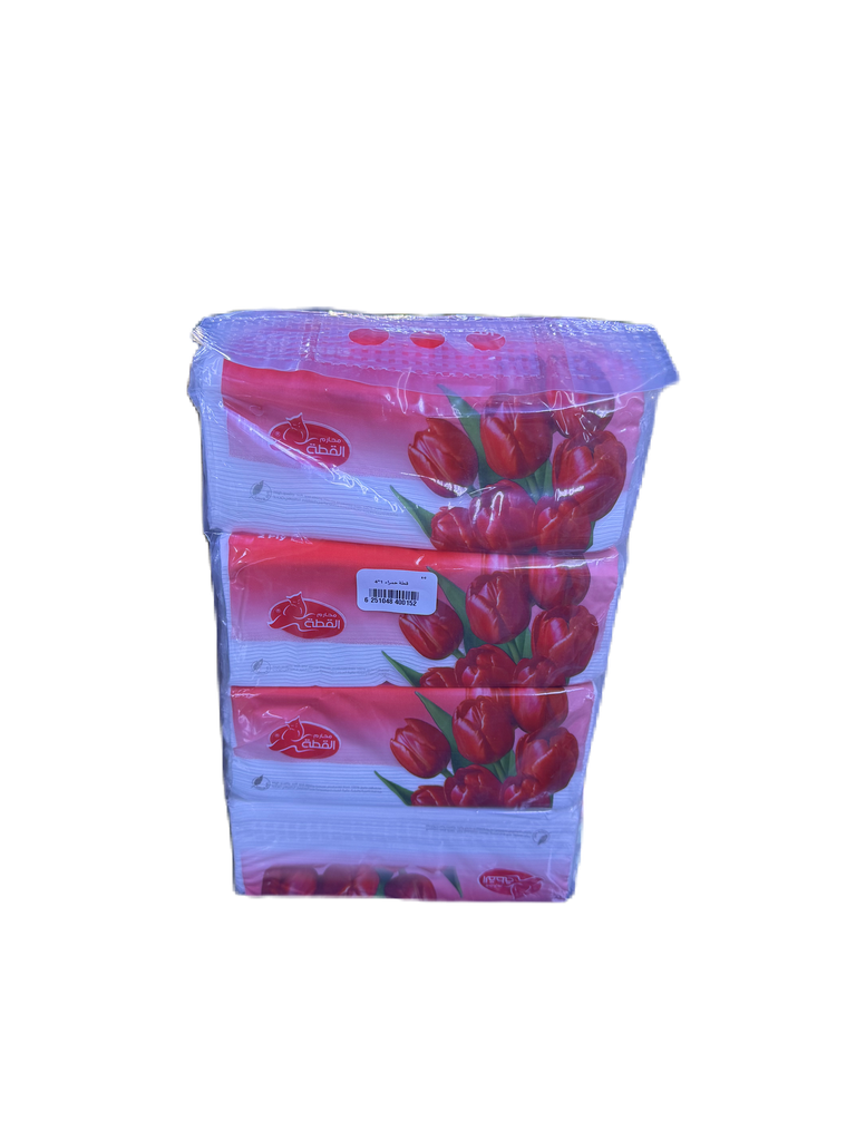 القطة محارم احمر 200 منديل 1 * 4