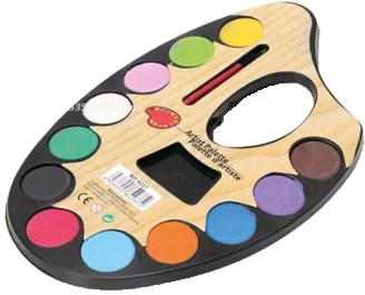 الوان مائية 12 لون على خشبة