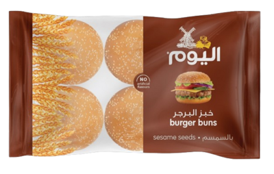 اليوم خبز برجر بالسمسم 6 قطع