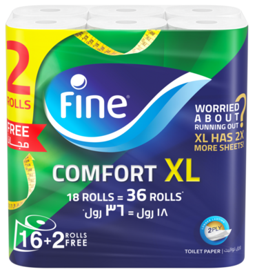 ورق تواليت فاين كومفورت 350 XL 18 بكرة