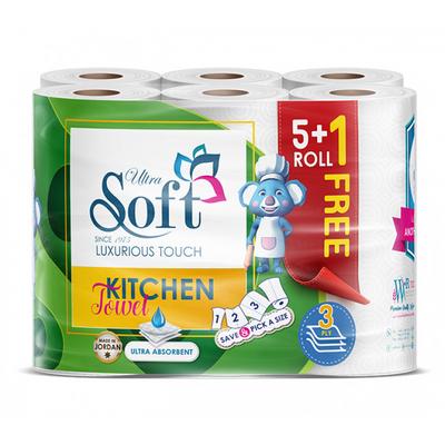 سوفت ورق رول مطبخ  90 ورقة 5 عبوات + عبوة مجاناً