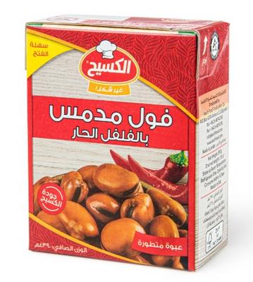 الكسيح فول مدمس بالفلفل الأحمر 390 غم