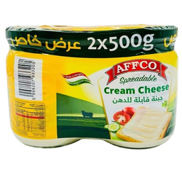 افكو جبنة كريمية قابلة للدهن 500جم 2 قطعة